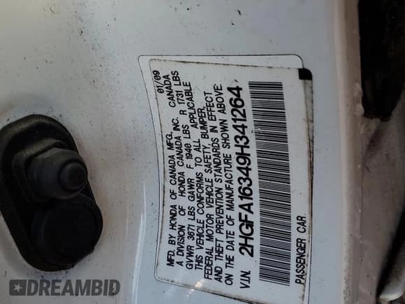 ✅ 2009 Honda Civic DX-VP • VIN: 2HGFA16349H341264 • Lot: 70228445. Wystawiony na Copart z przebiegiem 47 618 mil. Bezpłatny archiwum sprzedaży aukcyjnych z USA i szczegółowy raport historii pojazdu na DreamBid. Zdjęcie 12.