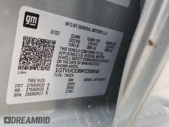 ✅ 2023 GMC Sierra 1500 Elevation • VIN: 1GTVUCE89PZ330543 • Lot: 69446615. Listed on Copart with 40,419 mi. Free auction sales archive from the USA and detailed vehicle history report at DreamBid. Image 12.