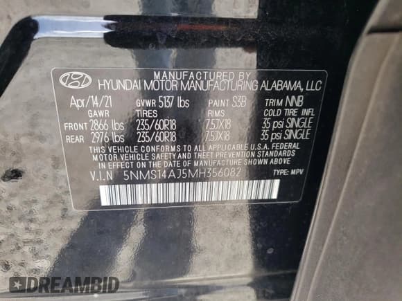 ✅ 2021 Hyundai Santa Fe SE • VIN: 5NMS14AJ5MH356082 • Lot: 51479052. Wystawiony na Copart z przebiegiem 12 740 mil. Bezpłatny archiwum sprzedaży aukcyjnych z USA i szczegółowy raport historii pojazdu na DreamBid. Zdjęcie 10.