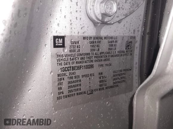 ✅ 2015 Chevrolet Colorado 4WD LT • VIN: 1GCGTBE36F1100286 • Лот: 41688844. Опубликован ранее на IAAI с пробегом 66 433 миль. Бесплатный доступ к архиву аукционных продаж из США и подробный отчёт об истории автомобиля на DreamBid. Изображение 9.