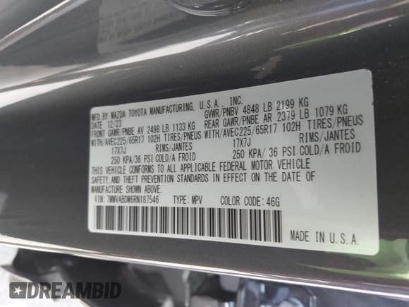 ✅ 2024 Mazda CX-50 S Premium • VIN: 7MMVABDM6RN187546 • Lot: 42623781. Listed on IAAI with 13,191 mi. Free auction sales archive from the USA and detailed vehicle history report at DreamBid. Image 9.