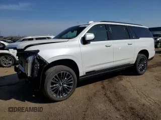 ✅ 2025 Cadillac Escalade ESV 4WD Sport Platinum • VIN: 1GYS9RRLXSR102771 • Lot: 53777645. Listed on Copart with 7,461 mi. Free auction sales archive from the USA and detailed vehicle history report at DreamBid. Image 1.