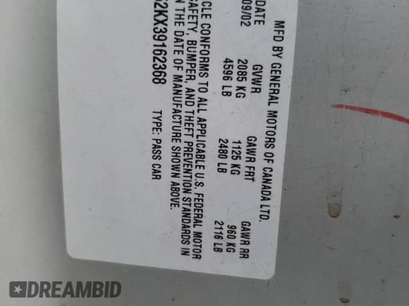 2003 Chevrolet Impala z VIN 2G1WF52KX39162368, wystawiony jako Copart lot #65551775 z przebiegiem 190 242 mil mil oraz Szkoda całkowita • Salvage title. Historia ofert i sprzedaży dostępna na DreamBid. Obrazek 12.