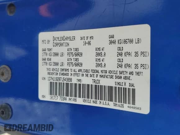 2007 Dodge 1500 SLT с VIN 1D7HU18287J543898, выставлен на аукционе Copart как лот 73882774 с пробегом 149 004 миль миль и Чистый • Clean title. История ставок и продаж доступна на DreamBid. Изображение 12.