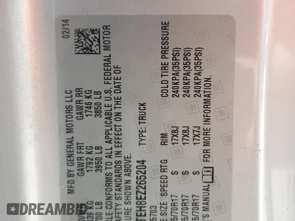 ✅ 2014 GMC Sierra 1500 • VIN: 1GTN2TEH8EZ265204 • Лот: 61637465. Опубликован ранее на Copart с пробегом 163 751 миль. Бесплатный доступ к архиву аукционных продаж из США и подробный отчёт об истории автомобиля на DreamBid. Изображение 12.