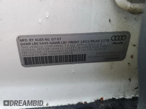 ✅ 2008 Audi A6 • VIN: WAUDV74F08N029052 • Лот: 51137185. Опубликован ранее на Copart с пробегом 144 253 миль. Бесплатный доступ к архиву аукционных продаж из США и подробный отчёт об истории автомобиля на DreamBid. Изображение 12.