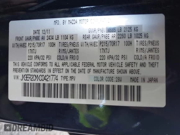 ✅ 2012 Mazda CX-7 i Touring • VIN: JM3ER2CMXC0421774 • Lot: 41743231. Wystawiony na IAAI z przebiegiem 132 488 mil. Bezpłatny archiwum sprzedaży aukcyjnych z USA i szczegółowy raport historii pojazdu na DreamBid. Zdjęcie 9.