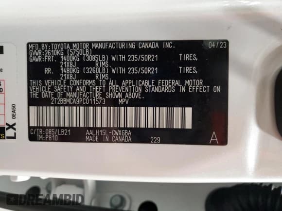 ✅ 2023 Lexus RX 350h Luxury • VIN: 2T2BBMCA9PC011573 • Lot: 91831525. Listed on Copart with 39,363 mi. Free auction sales archive from the USA and detailed vehicle history report at DreamBid. Image 13.