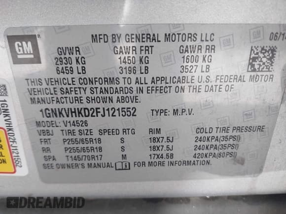 ✅ 2015 Chevrolet Traverse LT • VIN: 1GNKVHKD2FJ121552 • Lot: 41923030. Wystawiony na IAAI z przebiegiem 205 446 mil. Bezpłatny archiwum sprzedaży aukcyjnych z USA i szczegółowy raport historii pojazdu na DreamBid. Zdjęcie 9.