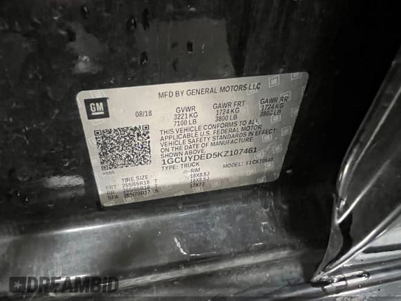 ✅ 2019 Chevrolet Silverado 1500 LT • VIN: 1GCUYDED5KZ107461 • Lot: 43249753. Wystawiony na IAAI z przebiegiem 149 327 mil. Bezpłatny archiwum sprzedaży aukcyjnych z USA i szczegółowy raport historii pojazdu na DreamBid. Zdjęcie 9.