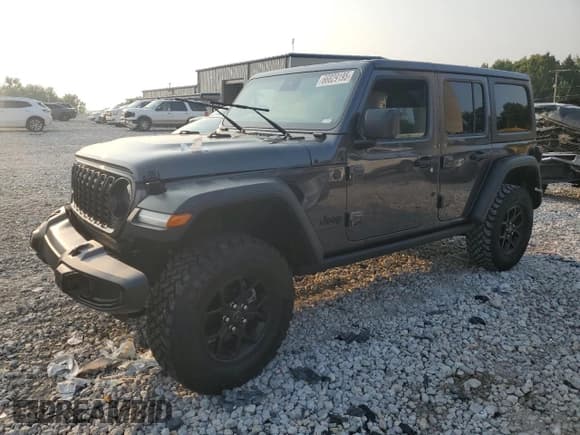 ✅ 2024 Jeep Wrangler Willys • VIN: 1C4PJXDN5RW135494 • Lot: 66829195. Listed on Copart with 15,531 mi. Free auction sales archive from the USA and detailed vehicle history report at DreamBid. Image 1.