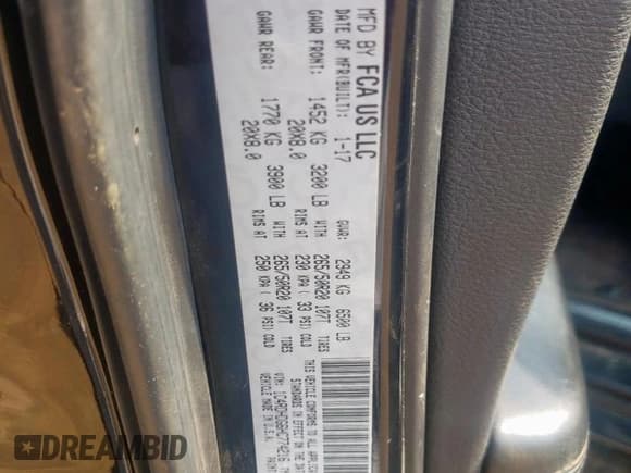 ✅ 2017 Dodge Durango GT • VIN: 1C4RDHDG6HC774216 • Lot: 80699125. Listed on Copart with 269,617 mi. Free auction sales archive from the USA and detailed vehicle history report at DreamBid. Image 13.