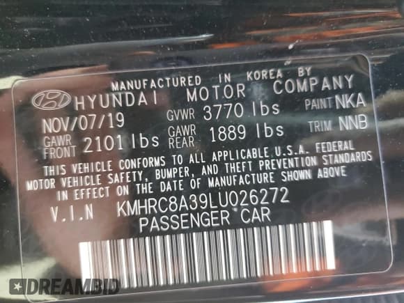 ✅ 2020 Hyundai Venue SEL • VIN: KMHRC8A39LU026272 • Lot: 44834795. Listed on Copart with 90,128 mi. Free auction sales archive from the USA and detailed vehicle history report at DreamBid. Image 14.