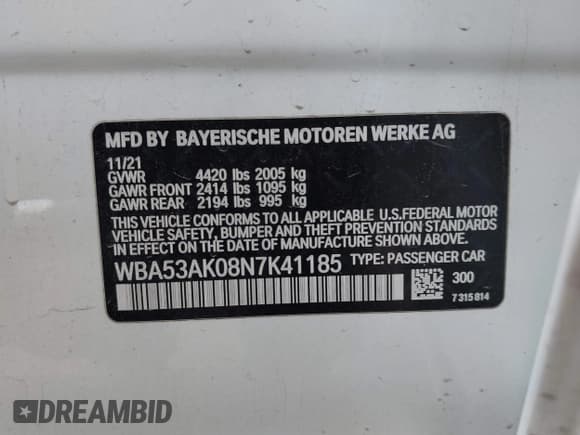 ✅ 2022 BMW 2 Series 228i • VIN: WBA53AK08N7K41185 • Lot: 42644493. Wystawiony na IAAI z przebiegiem 54 144 mil. Bezpłatny archiwum sprzedaży aukcyjnych z USA i szczegółowy raport historii pojazdu na DreamBid. Zdjęcie 9.