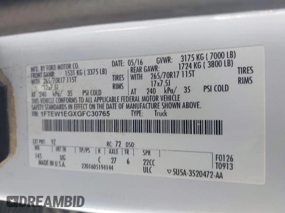 ✅ 2016 Ford F-150 XLT • VIN: 1FTEW1EGXGFC30765 • Lot: 43377680. Wystawiony na IAAI z przebiegiem 141 180 mil. Bezpłatny archiwum sprzedaży aukcyjnych z USA i szczegółowy raport historii pojazdu na DreamBid. Zdjęcie 9.