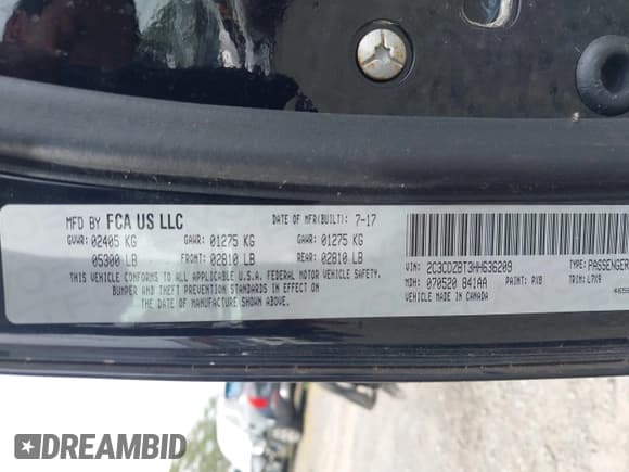 ✅ 2017 Dodge Challenger R/T • VIN: 2C3CDZBT3HH636209 • Lot: 41955481. Listed on IAAI with Not provided. Free auction sales archive from the USA and detailed vehicle history report at DreamBid. Image 9.