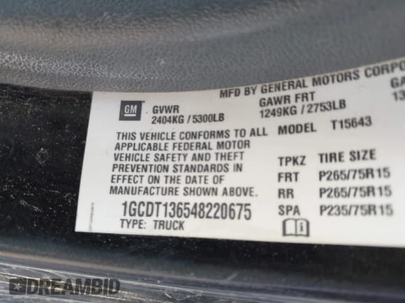 ✅ 2004 Chevrolet Colorado 1SF LS Z71 • VIN: 1GCDT136548220675 • Лот: 43565152. Опубликован ранее на IAAI с пробегом 268 330 миль. Бесплатный доступ к архиву аукционных продаж из США и подробный отчёт об истории автомобиля на DreamBid. Изображение 9.