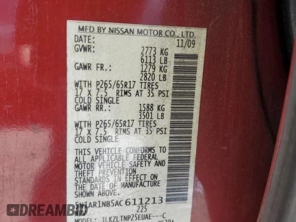✅ 2010 Nissan Pathfinder SE • VIN: 5N1AR1NB5AC611213 • Лот: 89873675. Опубликован ранее на Copart с пробегом 222 541 миль. Бесплатный доступ к архиву аукционных продаж из США и подробный отчёт об истории автомобиля на DreamBid. Изображение 13.
