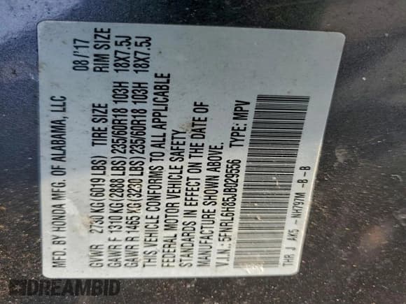 ✅ 2018 Honda Odyssey Touring • VIN: 5FNRL6H85JB029556 • Лот: 94162165. Опубликован ранее на Copart с пробегом 186 037 миль. Бесплатный доступ к архиву аукционных продаж из США и подробный отчёт об истории автомобиля на DreamBid. Изображение 14.