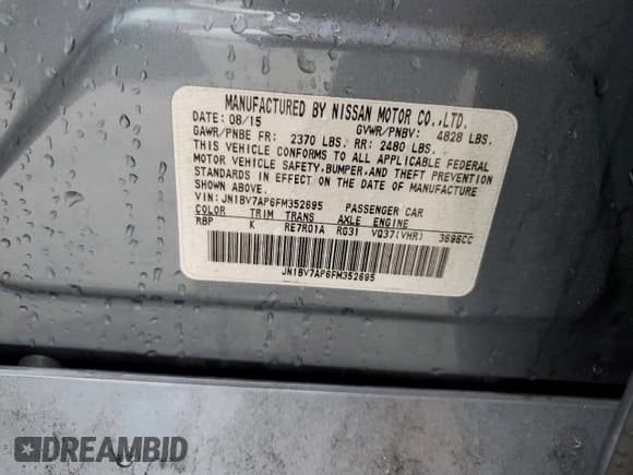 ✅ 2015 Infiniti Q50 Premium • VIN: JN1BV7AP6FM352695 • Lot: 90315095. Listed on Copart with 99,519 mi. Free auction sales archive from the USA and detailed vehicle history report at DreamBid. Image 12.