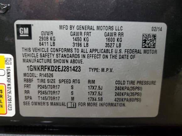 ✅ 2014 Chevrolet Traverse LS • VIN: 1GNKRFKD2EJ281423 • Lot: 70207594. Wystawiony na Copart z przebiegiem 270 101 mil. Bezpłatny archiwum sprzedaży aukcyjnych z USA i szczegółowy raport historii pojazdu na DreamBid. Zdjęcie 13.