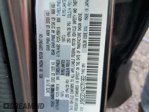 ✅ 2016 Mazda CX-5 Grand Touring • VIN: JM3KE2DY4G0761993 • Lot: 53204265. Wystawiony na Copart z przebiegiem 184 249 mil. Bezpłatny archiwum sprzedaży aukcyjnych z USA i szczegółowy raport historii pojazdu na DreamBid. Zdjęcie 13.