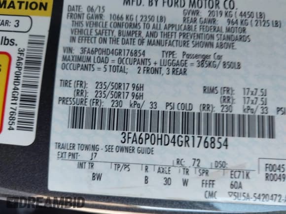 ✅ 2016 Ford Fusion SE • VIN: 3FA6P0HD4GR176854 • Лот: 43733428. Опубликован ранее на IAAI с пробегом 165 497 миль. Бесплатный доступ к архиву аукционных продаж из США и подробный отчёт об истории автомобиля на DreamBid. Изображение 9.