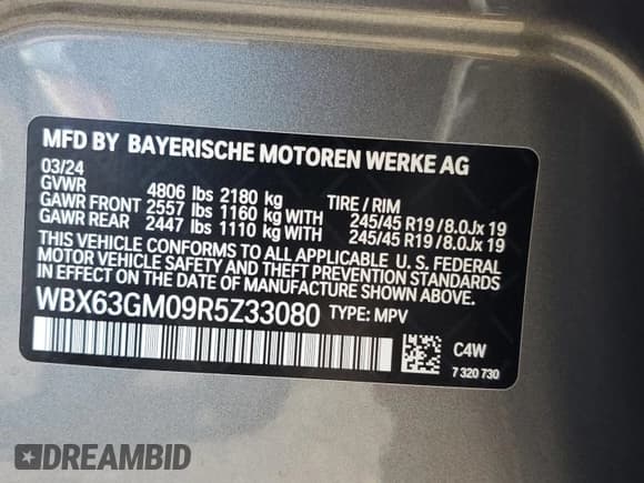 ✅ 2024 BMW X2 xDrive28i • VIN: WBX63GM09R5Z33080 • Лот: 64466175. Опубликован ранее на Copart с пробегом 5 404 миль. Бесплатный доступ к архиву аукционных продаж из США и подробный отчёт об истории автомобиля на DreamBid. Изображение 12.