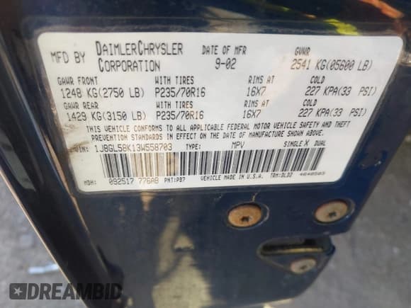 ✅ 2003 Jeep Liberty Limited • VIN: 1J8GL58K13W558703 • Лот: 43175955. Опубликован ранее на IAAI с пробегом 137 568 миль. Бесплатный доступ к архиву аукционных продаж из США и подробный отчёт об истории автомобиля на DreamBid. Изображение 9.