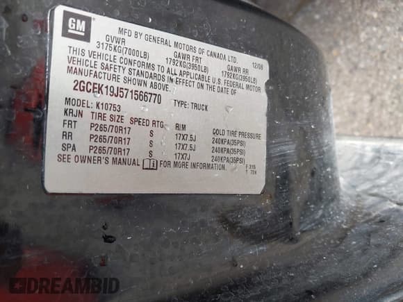 ✅ 2007 Chevrolet Silverado 1500 2LT • VIN: 2GCEK19J571566770 • Lot: 42346907. Listed on IAAI with 246,551 mi. Free auction sales archive from the USA and detailed vehicle history report at DreamBid. Image 9.