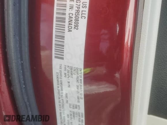 ✅ 2023 Chrysler Pacifica Touring L • VIN: 2C4RC1BG7PR508092 • Лот: 93070305. Опубликован ранее на Copart с пробегом Не указан. Бесплатный доступ к архиву аукционных продаж из США и подробный отчёт об истории автомобиля на DreamBid. Изображение 13.