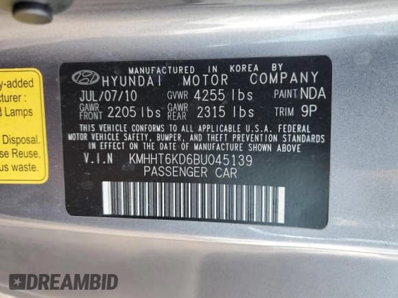 ✅ 2011 Hyundai Genesis Coupe • VIN: KMHHT6KD6BU045139 • Lot: 53344905. Wystawiony na Copart z przebiegiem 116 354 mil. Bezpłatny archiwum sprzedaży aukcyjnych z USA i szczegółowy raport historii pojazdu na DreamBid. Zdjęcie 12.