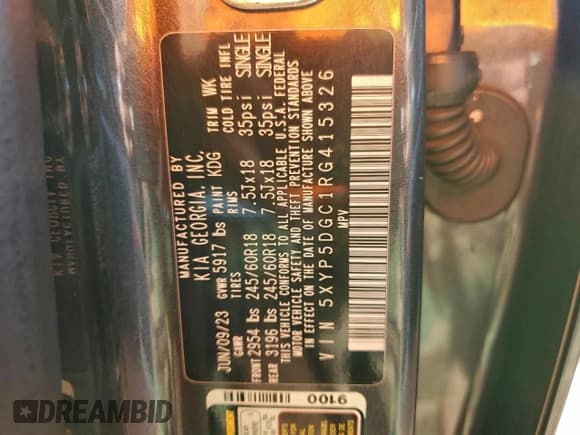 ✅ 2024 Kia Telluride SX X-Line • VIN: 5XYP5DGC1RG415326 • Lot: 94195955. Wystawiony na Copart z przebiegiem 41 956 mil. Bezpłatny archiwum sprzedaży aukcyjnych z USA i szczegółowy raport historii pojazdu na DreamBid. Zdjęcie 13.