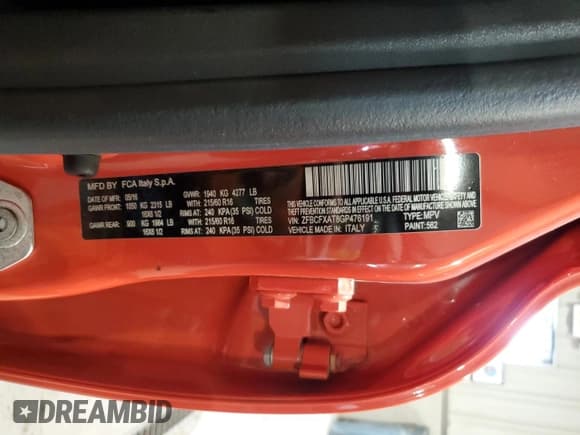 ✅ 2016 FIAT 500X Pop • VIN: ZFBCFXAT8GP476191 • Lot: 84409075. Wystawiony na Copart z przebiegiem 47 384 mil. Bezpłatny archiwum sprzedaży aukcyjnych z USA i szczegółowy raport historii pojazdu na DreamBid. Zdjęcie 13.