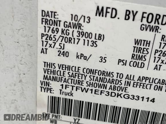 ✅ 2013 Ford F-150 XL • VIN: 1FTFW1EF3DKG33114 • Lot: 41969349. Listed on IAAI with 256,921 mi. Free auction sales archive from the USA and detailed vehicle history report at DreamBid. Image 1.