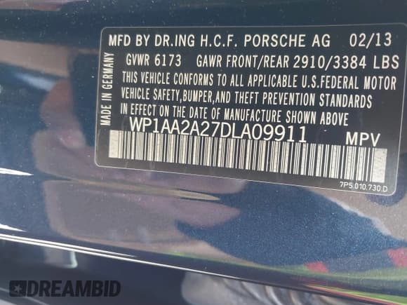 ✅ 2013 Porsche Cayenne • VIN: WP1AA2A27DLA09911 • Lot: 41696312. Wystawiony na IAAI z przebiegiem 81 041 mil. Bezpłatny archiwum sprzedaży aukcyjnych z USA i szczegółowy raport historii pojazdu na DreamBid. Zdjęcie 9.