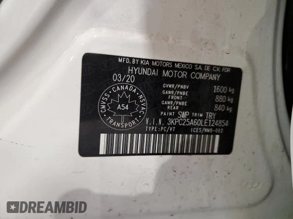 ✅ 2020 Hyundai Accent • VIN: 3KPC25A60LE124854 • Лот: 41883545. Опубликован ранее на Copart с пробегом 88 460 миль. Бесплатный доступ к архиву аукционных продаж из США и подробный отчёт об истории автомобиля на DreamBid. Изображение 12.