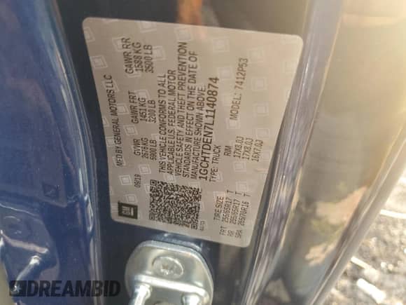 2020 Chevrolet Colorado 4WD Z71 с VIN 1GCHTDEN7L1140874, выставлен на аукционе Copart как лот 81336965 с пробегом 38 875 миль миль и Списание • Salvage title. История ставок и продаж доступна на DreamBid. Изображение 12.