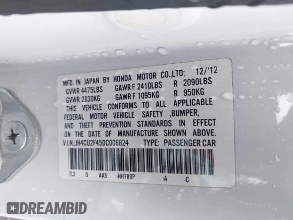 ✅ 2013 Acura TSX • VIN: JH4CU2F45DC006824 • Lot: 42877421. Wystawiony na IAAI z przebiegiem 95 584 mil. Bezpłatny archiwum sprzedaży aukcyjnych z USA i szczegółowy raport historii pojazdu na DreamBid. Zdjęcie 9.