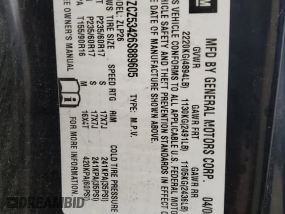 ✅ 2006 Saturn VUE • VIN: 5GZCZ53426S889605 • Lot: 53852245. Wystawiony na Copart z przebiegiem 77 891 mil. Bezpłatny archiwum sprzedaży aukcyjnych z USA i szczegółowy raport historii pojazdu na DreamBid. Zdjęcie 12.