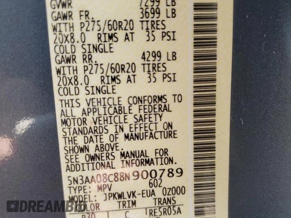 ✅ 2008 Infiniti QX56 • VIN: 5N3AA08C88N900789 • Lot: 67712485. Listed on Copart with 172,482 mi. Free auction sales archive from the USA and detailed vehicle history report at DreamBid. Image 13.