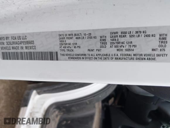 ✅ 2023 Ram ProMaster Cargo • VIN: 3C6LRVAG4PE595603 • Lot: 42090733. Wystawiony na IAAI z przebiegiem 29 967 mil. Bezpłatny archiwum sprzedaży aukcyjnych z USA i szczegółowy raport historii pojazdu na DreamBid. Zdjęcie 9.