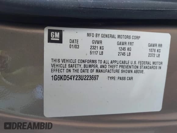 ✅ 2003 Cadillac DeVille • VIN: 1G6KD54Y23U223697 • Lot: 43146276. Wystawiony na IAAI z przebiegiem 168 258 mil. Bezpłatny archiwum sprzedaży aukcyjnych z USA i szczegółowy raport historii pojazdu na DreamBid. Zdjęcie 9.