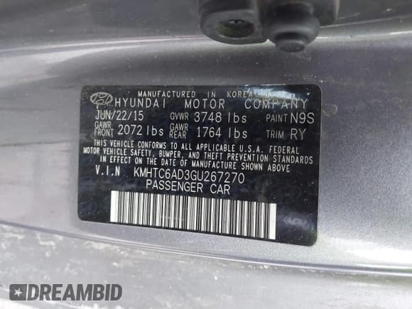✅ 2016 Hyundai Veloster • VIN: KMHTC6AD3GU267270 • Lot: 41421033. Wystawiony na IAAI z przebiegiem 159 434 mil. Bezpłatny archiwum sprzedaży aukcyjnych z USA i szczegółowy raport historii pojazdu na DreamBid. Zdjęcie 9.
