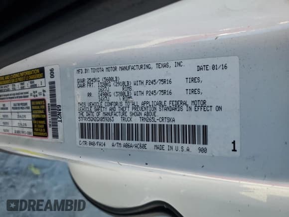 ✅ 2016 Toyota Tacoma SR • VIN: 5TFRX5GN2GX059263 • Лот: 89515045. Опубликован ранее на Copart с пробегом 197 489 миль. Бесплатный доступ к архиву аукционных продаж из США и подробный отчёт об истории автомобиля на DreamBid. Изображение 12.