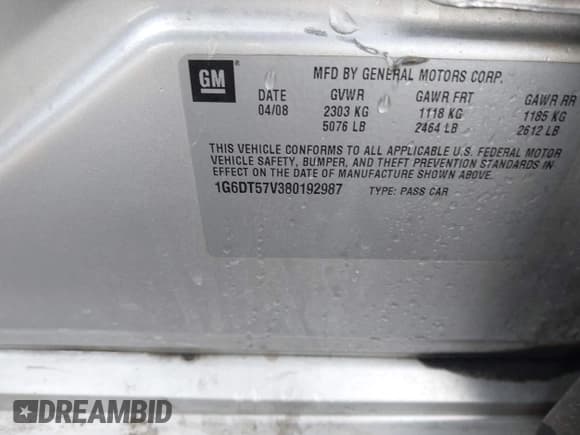 ✅ 2008 Cadillac CTS AWD • VIN: 1G6DT57V380192987 • Lot: 43206487. Wystawiony na IAAI z przebiegiem 214 176 mil. Bezpłatny archiwum sprzedaży aukcyjnych z USA i szczegółowy raport historii pojazdu na DreamBid. Zdjęcie 9.