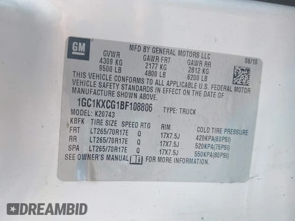 ✅ 2011 Chevrolet Silverado 2500HD LT • VIN: 1GC1KXCG1BF108806 • Лот: 42883737. Опубликован ранее на IAAI с пробегом 188 963 миль. Бесплатный доступ к архиву аукционных продаж из США и подробный отчёт об истории автомобиля на DreamBid. Изображение 9.