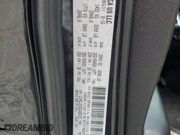 ✅ 2016 Dodge Durango Citadel • VIN: 1C4RDJEG3GC485315 • Lot: 64395825. Listed on Copart with 107,428 mi. Free auction sales archive from the USA and detailed vehicle history report at DreamBid. Image 13.