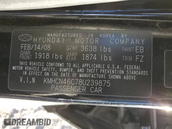 ✅ 2008 Hyundai Accent GLS • VIN: KMHCN46C78U239875 • Lot: 81565454. Wystawiony na Copart z przebiegiem 143 743 mil mil. Skorzystaj z bezpłatnego archiwum sprzedaży aukcyjnych z USA i zobacz szczegółowy raport historii pojazdu na DreamBid. Zdjęcie 14.