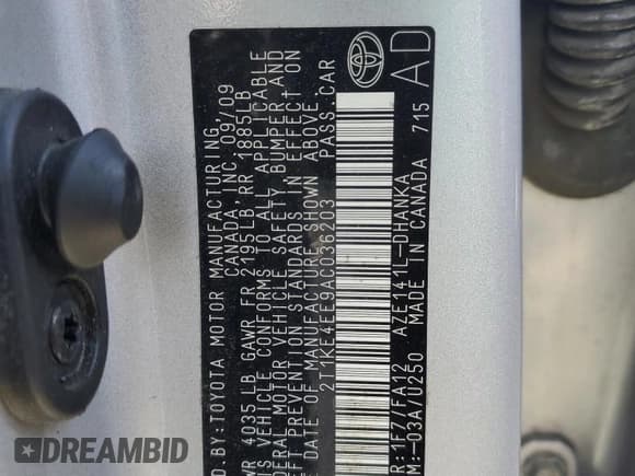 ✅ 2010 Toyota Matrix S • VIN: 2T1KE4EE9AC036203 • Lot: 71920075. Wystawiony na Copart z przebiegiem 90 505 mil. Bezpłatny archiwum sprzedaży aukcyjnych z USA i szczegółowy raport historii pojazdu na DreamBid. Zdjęcie 12.